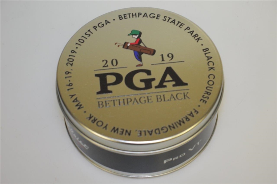 2019 PGA Championship Bethpage Black Titleist Logo Ball Set w/ Sharpie Tin - Koepka Win