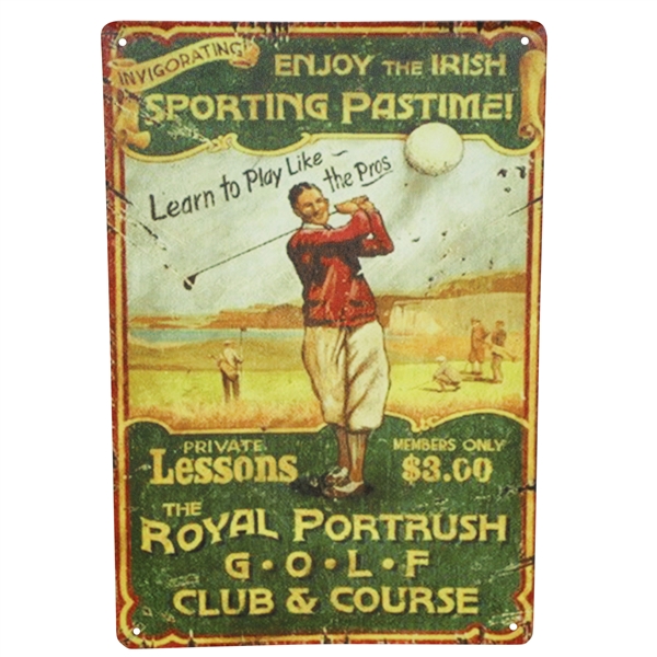 Royal Portrush Golf Club and Course Replica Decorative Sign