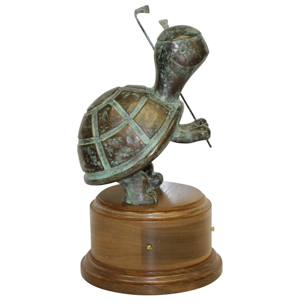 Vintage Bronze Turtle Golfer Themed Statue/Trophy 