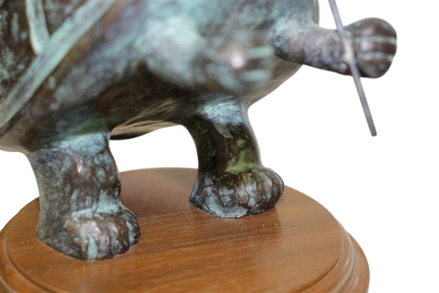 Vintage Bronze Turtle Golfer Themed Statue/Trophy 