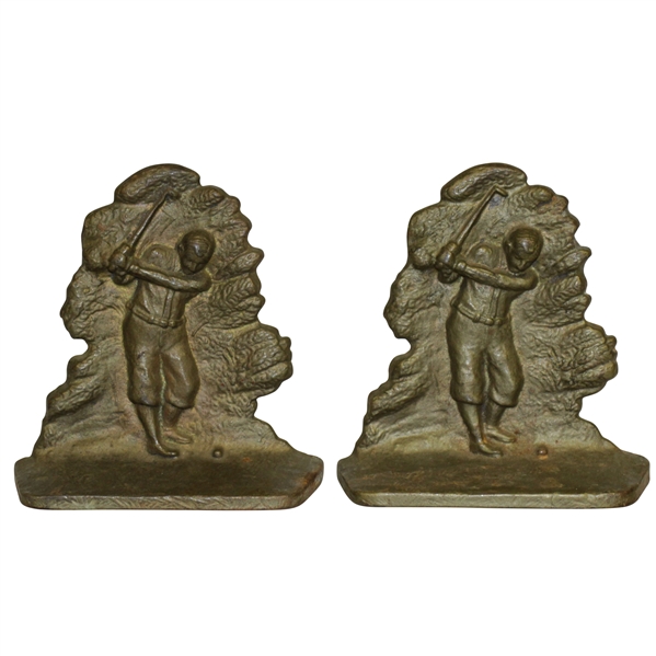 Classic Bobby Jones Cast Iron Bookends by A.C. Williams