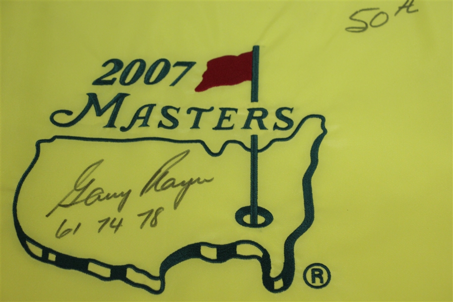 Gary Player Signed 2007 Masters Flag w/ Winning Years & '50th' Inscription JSA ALOA