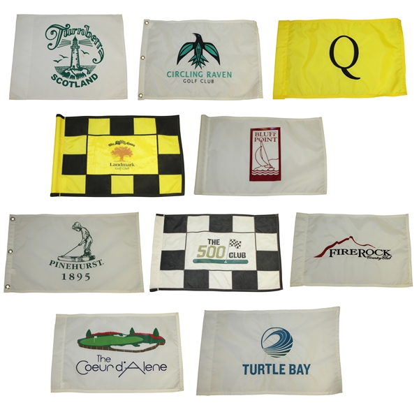 10 Assorted Golf Course Pin Flags