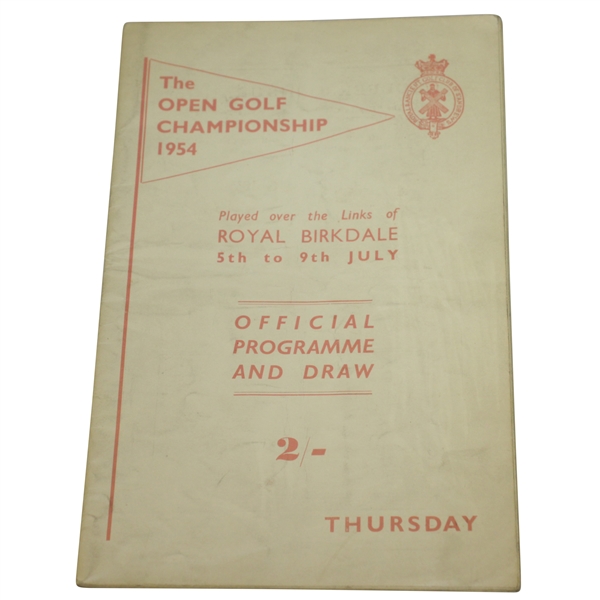 1954 Open Championship at Royal Birkdale Thursday Program - Peter Thomson Winner
