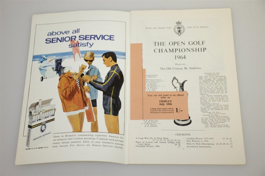 1964 Open Championship at St. Andrews Program - Tony Lema Winner