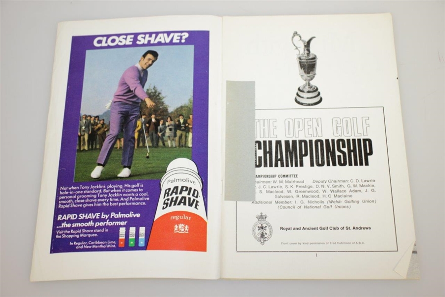 1970 Open Championship at St. Andrews Program - Nicklaus 2nd Open Win