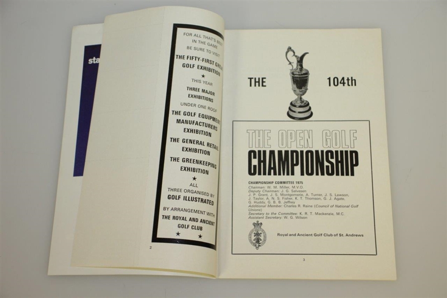 1974, 1975, 1976 & 1980 Open Championship Programs - Player, Watson & Miller Wins