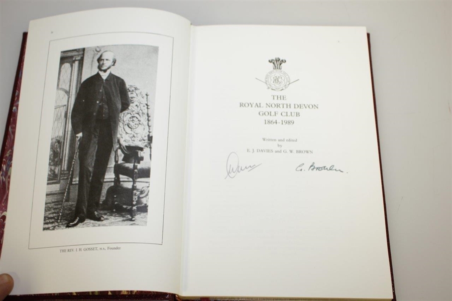 The Royal North Devon Golf Club 1864 - 1989 Signed by Co Authors EJ Davies & GW Brown
