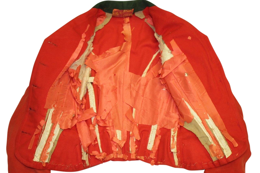 Time-Period British Style Red Golf Club Waistcoat w/ 'M' Stitching on Collar - Ladies Cut