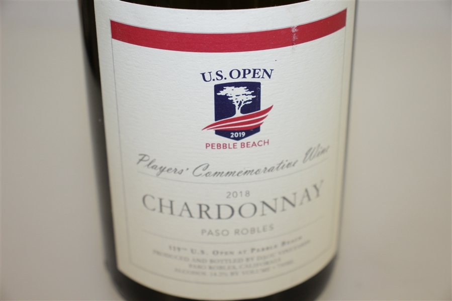 2019 US Open at Pebble Beach Players' Commemorative Bottle of Chardonnay Wine  