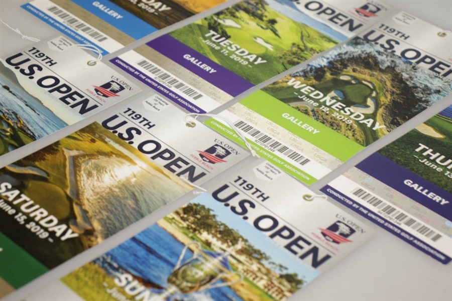 2019 US Open at Pebble Beach Complete 7 Day Ticket Set - Gary Woodland Winner