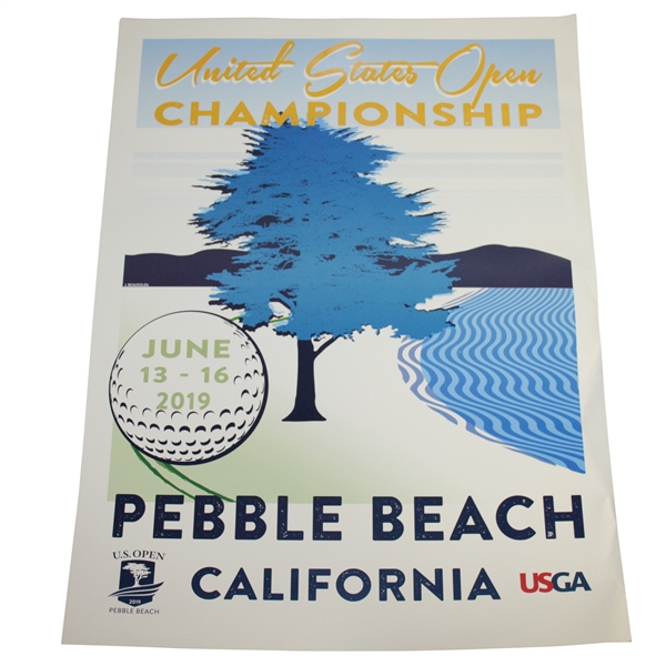 Official 2019 US Open Championship at Pebble Beach Poster - Gary Woodland Winner