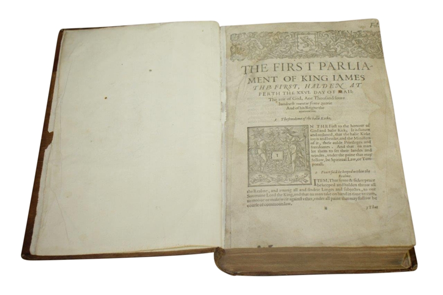 1621 Acts of Parliament of Scotland Book - 1st Mention of Golf in Scotland - Banned!