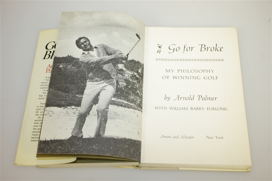 Arnold Palmer Signed 1973 'Go For Broke' Golf Book - 1st Edition JSA ALOA
