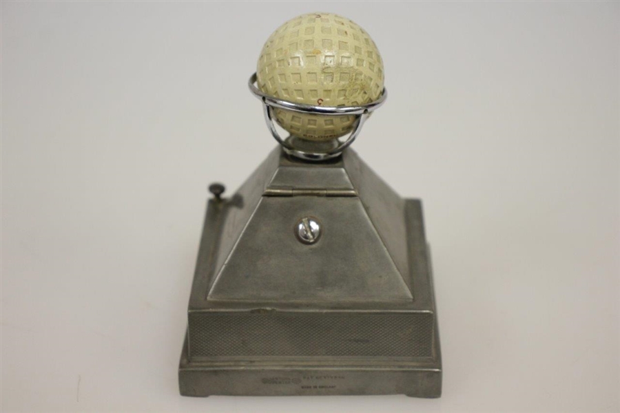 1930's Pewter Metal Lighter & Cigarette Case with Golf Ball