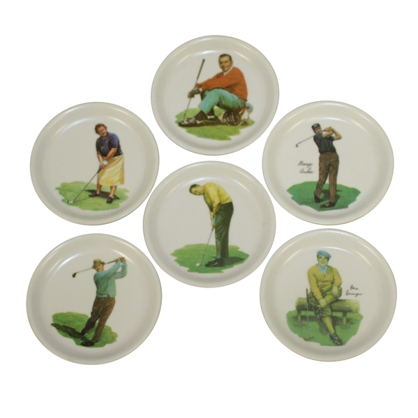 Wilson Coasters Set w/ Golfers Sarazen, Snead, Casper, Berg, Boros & Archer