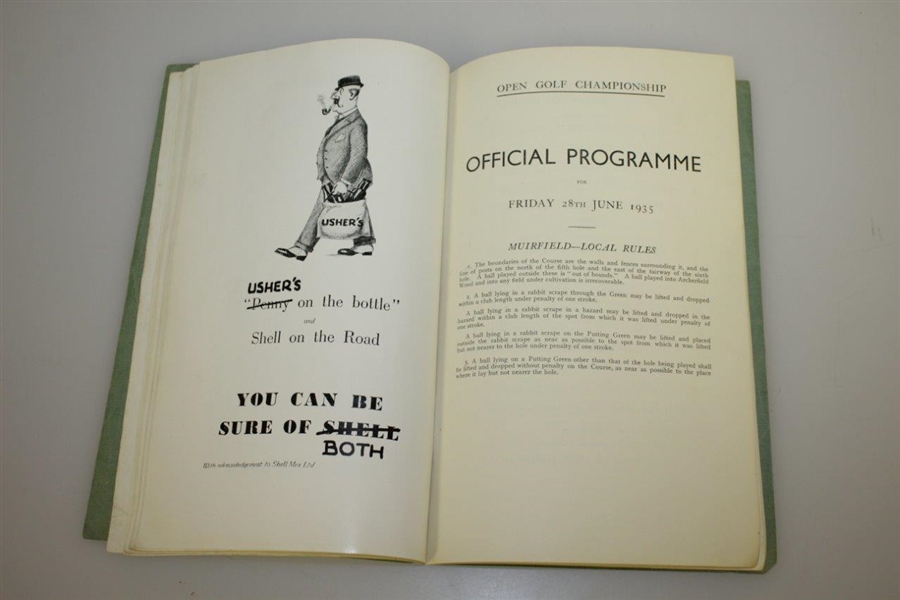 1935 Open Championship at Muirfield Official Programme - Alf Perry Winner