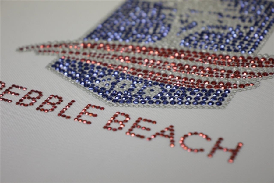 2019 US Open at Pebble Beach Bling 'Embroidered' White Flag