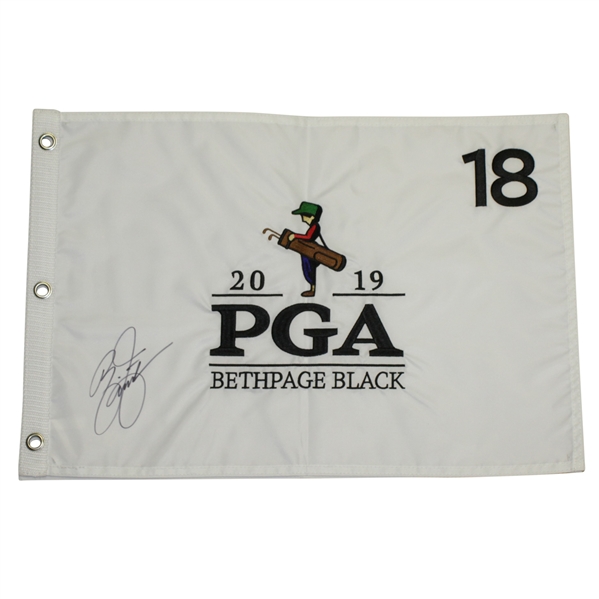 Rickie Fowler Signed 2019 PGA Championship at Bethpage Flag JSA ALOA