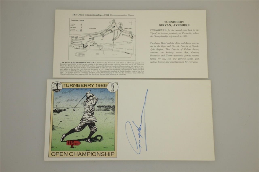 Greg Norman Signed 1986 Turnberry 115th Open Championship Cachet JSA ALOA