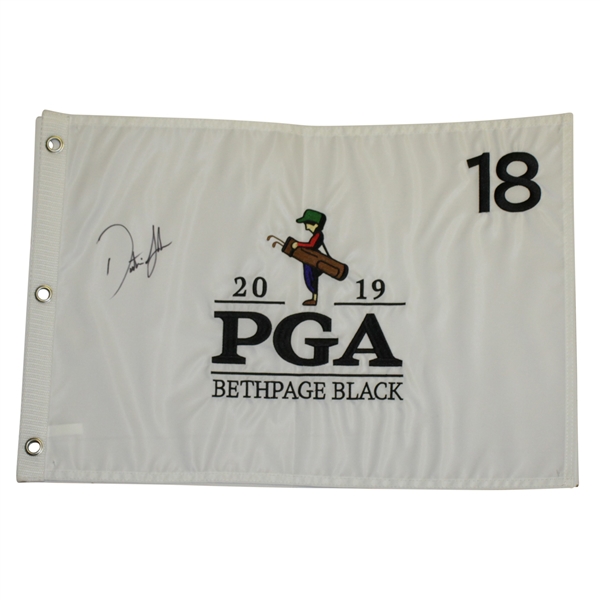 Dustin Johnson Signed 2019 PGA Championship at Bethpage Flag JSA ALOA