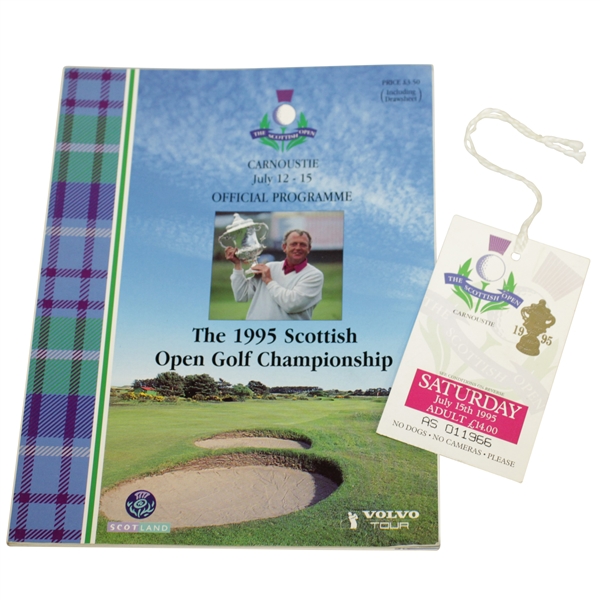 1995 The Scottish Open Championship Carnoustie Official Program & Ticket - Tiger Amateur Content