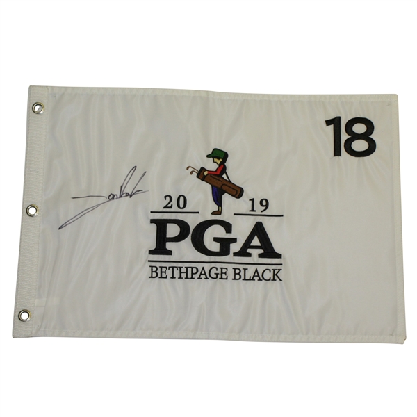 Jon Rahm Signed 2019 PGA Championship at Bethpage Flag JSA ALOA