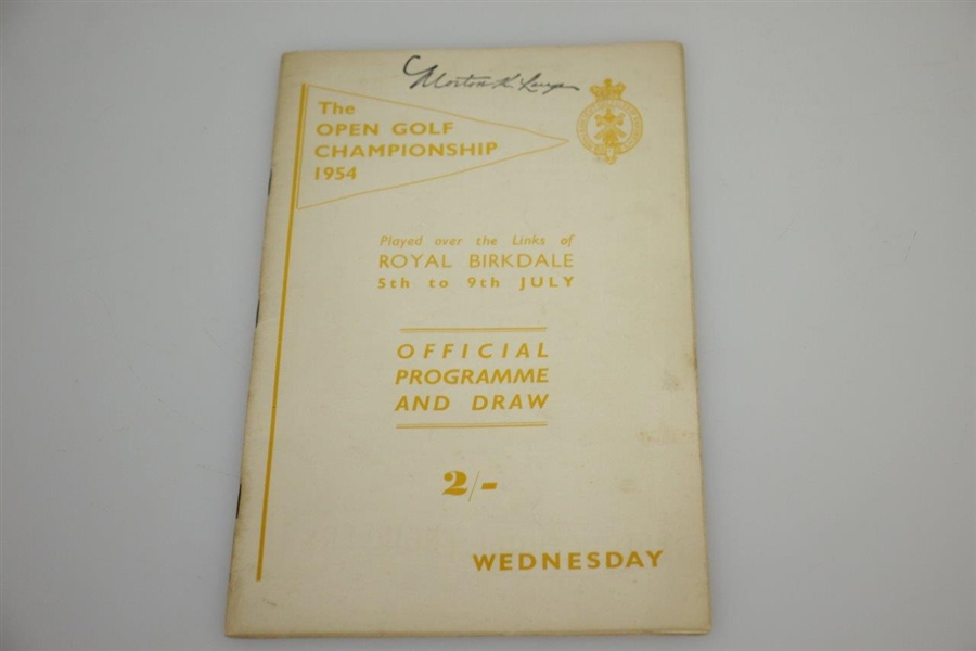 1954 Open Championship at Royal Birkdale Wednesday Program with Draw Sheet