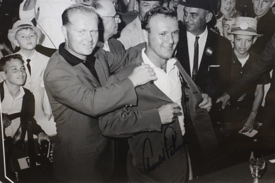 Arnold Palmer Signed 1964 Green Jacket Ceremony Oversize Photo w/ Jack JSA ALOA 