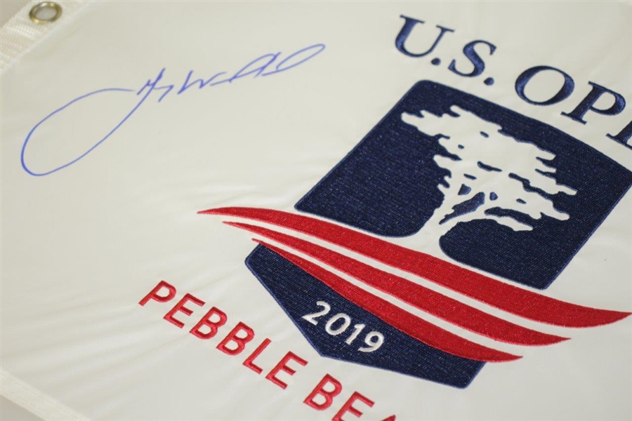 Gary Woodland Signed Ltd Ed 2019 US Open at Pebble Beach Embroidered Flag JSA #DD62516