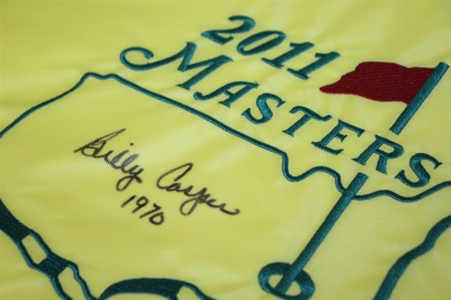 Billy Casper Signed 2011 Masters Embroidered Flag with '1970' Notation JSA #EE96295