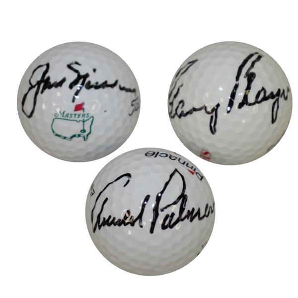 Arnold Palmer, Jack Nicklaus, & Gary Player 'Big 3' Signed Golf Balls - All JSA Certifications