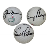 Arnold Palmer, Jack Nicklaus, & Gary Player Big 3 Signed Golf Balls - All JSA Certifications