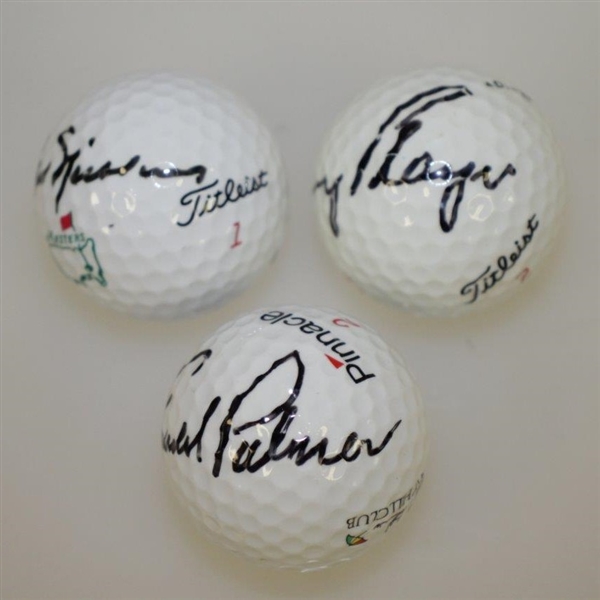 Arnold Palmer, Jack Nicklaus, & Gary Player 'Big 3' Signed Golf Balls - All JSA Certifications