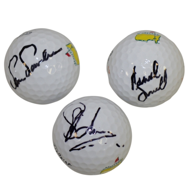 Charl Schwartzel, Sam Saunders, & Brandt Snedeker Signed Masters Logo Golf Balls JSA Certifications
