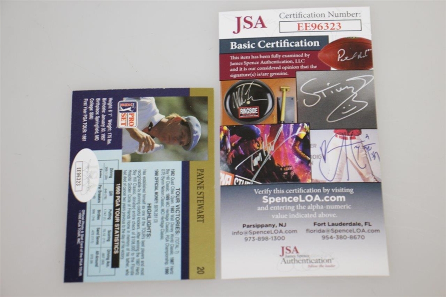 Payne Stewart Signed 1990 PGA Tour Pro-Set Golf Card JSA #EE96323