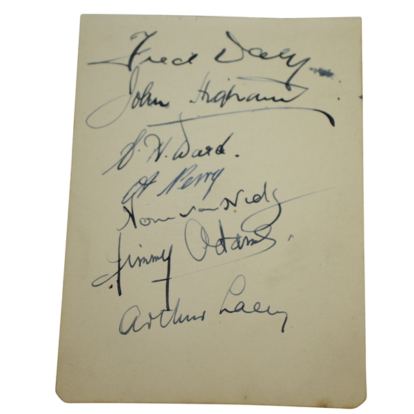 Arthur Lacey, Alfred Perry, Jimmy Adams, and others Signed Album Page JSA ALOA