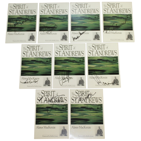Nine Open Champions Signed 'Spirit of St. Andrews' Postcards - Watson, Faldo, & others JSA ALOA
