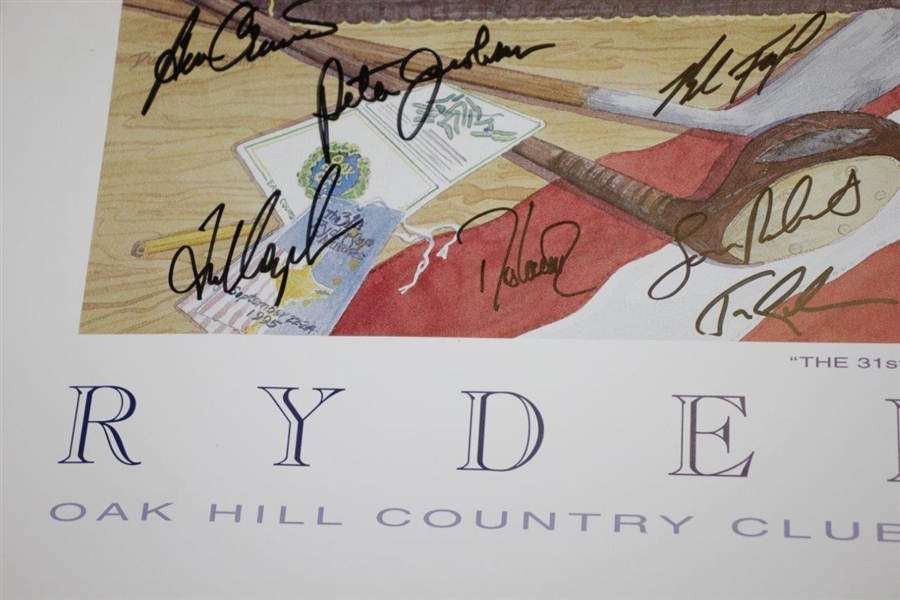 1995 Ryder Cup at Oak Hill Country Club Team USA Signed Poster FULL JSA 