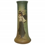 Weller Dickensware Vase - Female Golfer - 10" Tall
