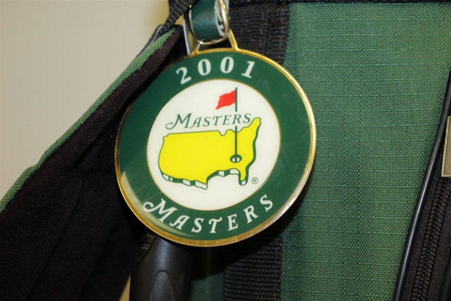 Masters Tournament Green Stand Bag with 2001 Bag Tag - Good Condition