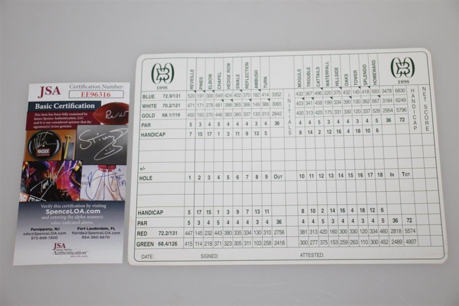Arnold Palmer Signed Baltimore Country Club Official Scorecard JSA #EE96316