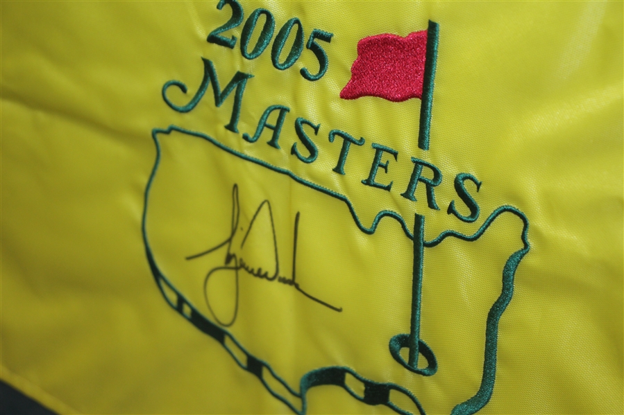 Tiger Woods Signed 2005 Masters Flag JSA ALOA