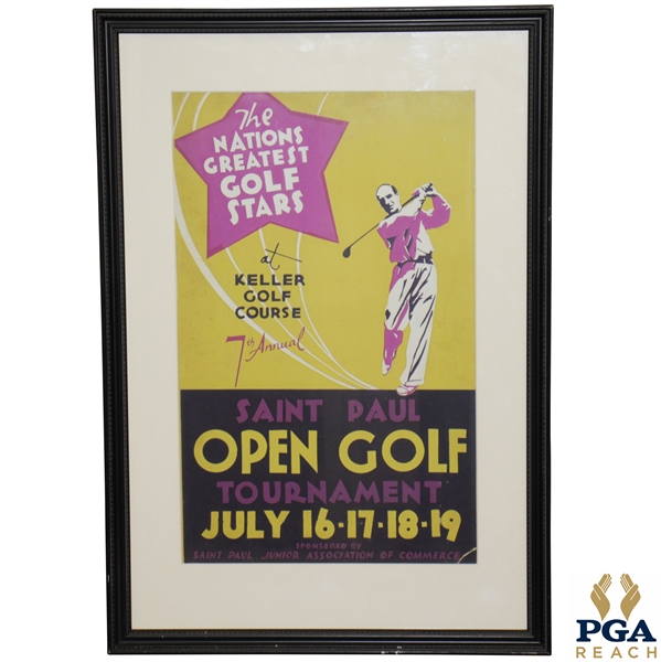 1937 St Paul Open Broadside From Sam Snead's 4th Win - Vibrant Colors