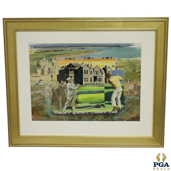Then & Now St Andrews Colorful Original Abstract Painting by Artist Adam Lowenbein
