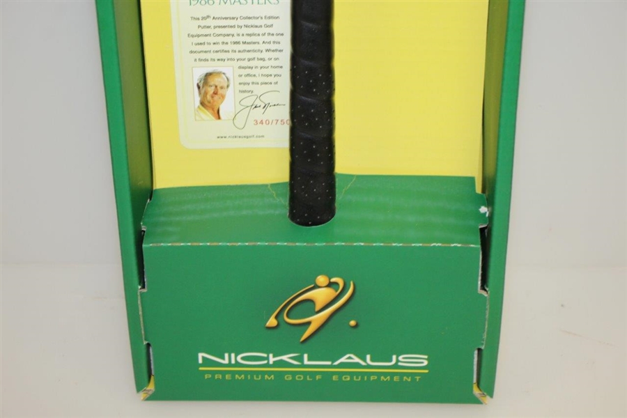Jack Nicklaus 1986 Masters Win 20th Anniversary Collector's Edition Putter w/ Headcover - New