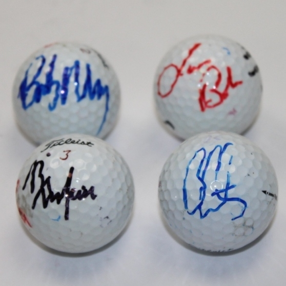 Lot of Four Signed Golf Balls - Two Are Dual Signed JSA ALOA