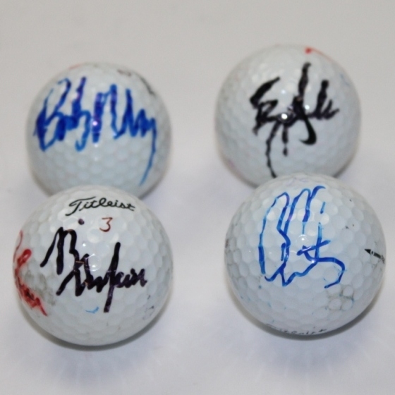 Lot of Four Signed Golf Balls - Two Are Dual Signed JSA ALOA