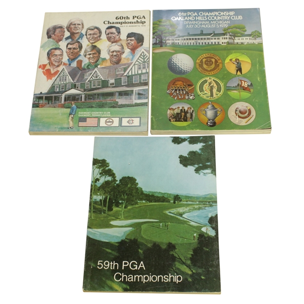 PGA Championship Programs - 1977, 1978 & 1979 - Wadkins, Mahaffey & Graham Victories