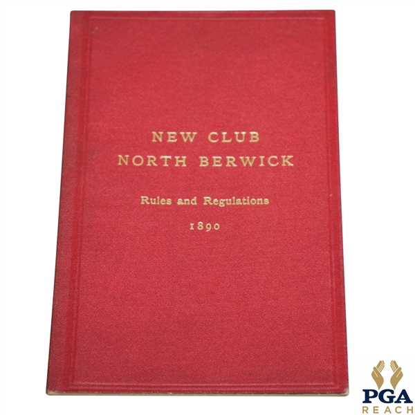 1890 North Berwick New Club Rules & Regulations and List of Members Booklet